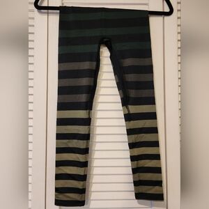 K Deer Kids Miranda Stripe Olive Green and Black Leggings